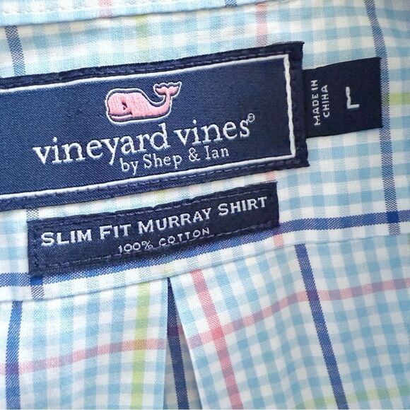 Vineyard Vines plaid pastel Murray shirt - Picture 2 of 4